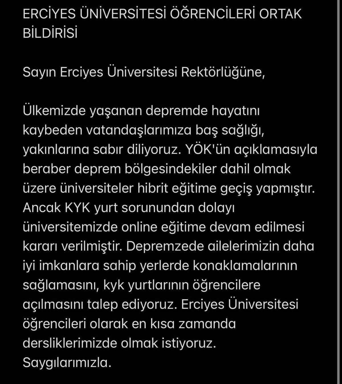 ERÜ ÖĞRENCİLERİ HİBRİT EĞİTİM İSTİYOR