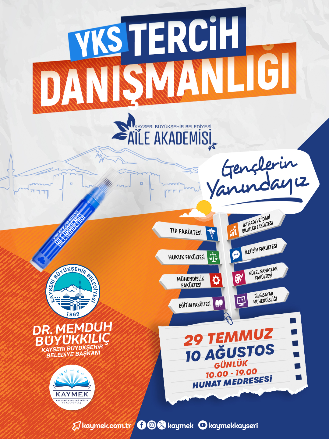 ÜNİVERSİTE ADAYLARINA ÜCRETSİZ YKS TERCİH DANIŞMANLIĞI DESTEĞİ
